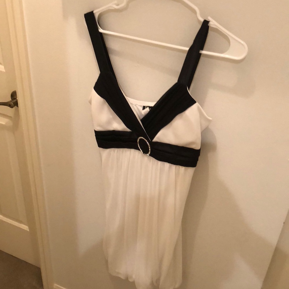 Black and white mini dress